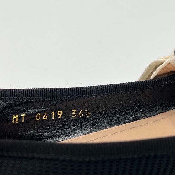 Dior J’Adior Two-Toned Black Fabric Ribbon Logo Mary Jane Ballet Flats - Picture 4 of 5